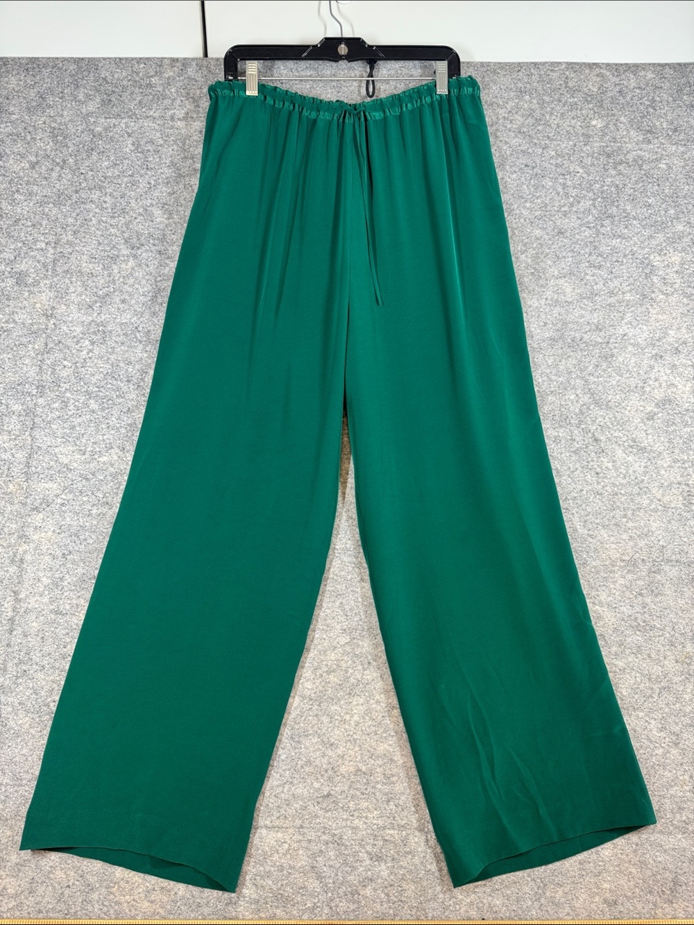 Windsmoor Wide Leg Drawstring Pants Emerald Green Size 16 Minimalist Chic Luxe - Picture 2 of 13